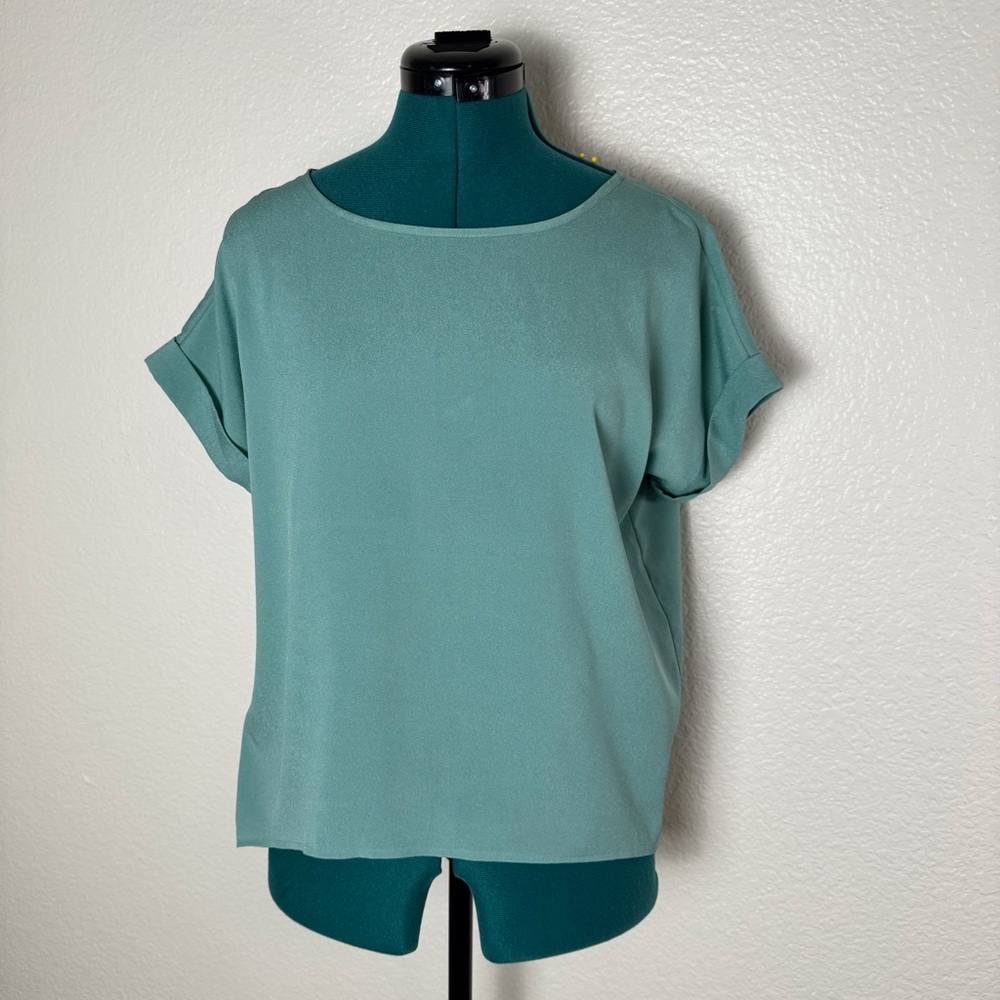 Green Polyester Hi-Lo hem blouse cami Womens Sz XS